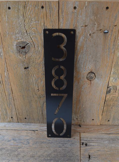 metal etched out house numbers|custom metal address plates.